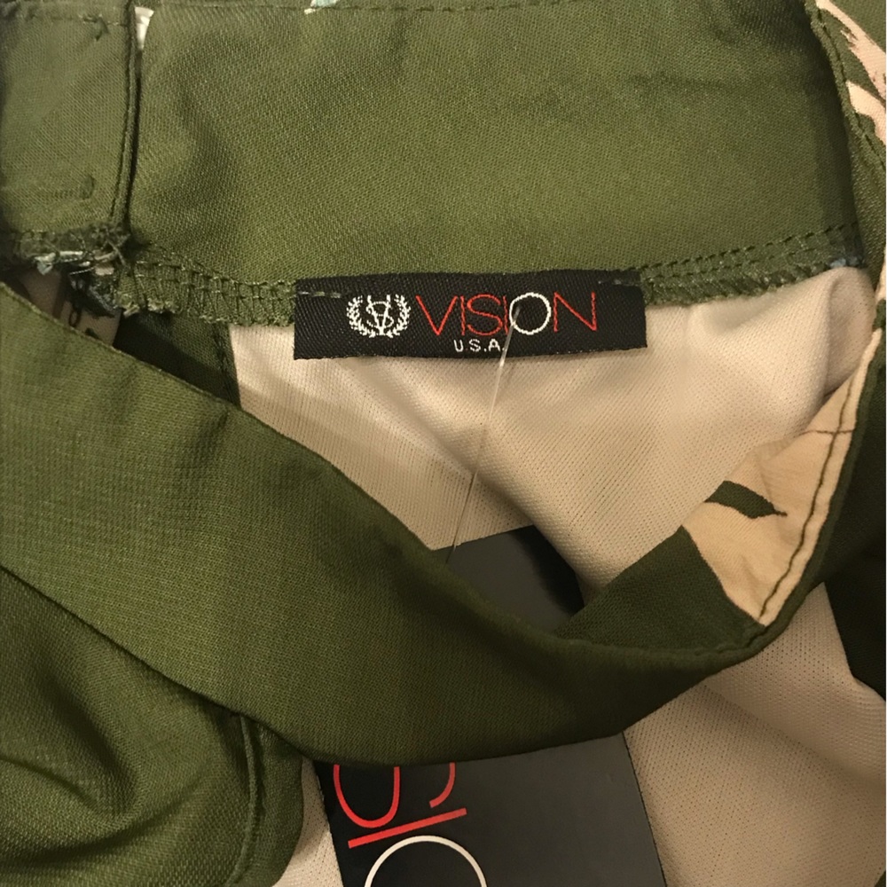 NWT Vision Women’s Edgy Boho Shift Dress M Green Clean Smoke & Per Free Home. - Picture 2 of 11